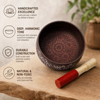 Shalinindia Tibetan Singing Bowl with Wooden Mallet, Meditation Bowl