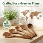 ShalinIndia 6-Piece Acacia Wood Cooking Utensils Set - Nonstick Pan Spoons