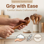 ShalinIndia 6-Piece Acacia Wood Cooking Utensils Set - Nonstick Pan Spoons
