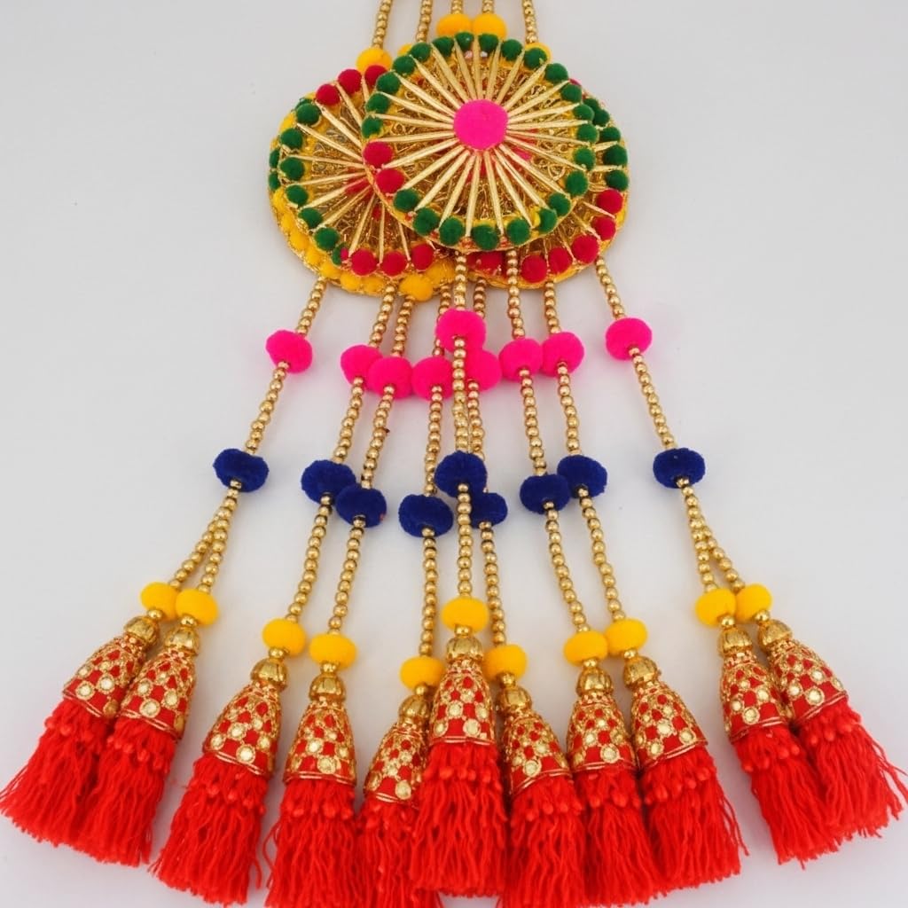 Store Indya Hanging Decor Set of 5 - Traditional Chakra Tassel Hangings