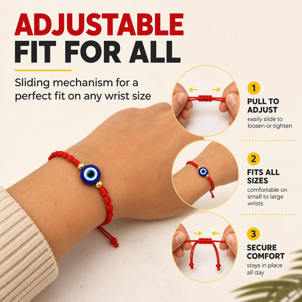 7-Knot Blue Evil Eye Bracelet Set of 2 Rakhi for Brother - Protection