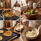 ShalinIndia 6-Piece Acacia Wood Cooking Utensils Set - Nonstick Pan Spoons