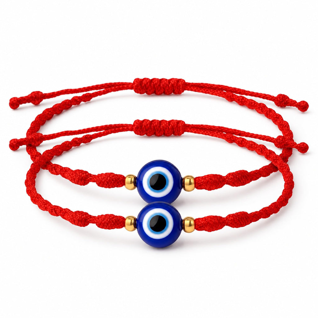 7-Knot Blue Evil Eye Bracelet Set of 2 Rakhi for Brother - Protection