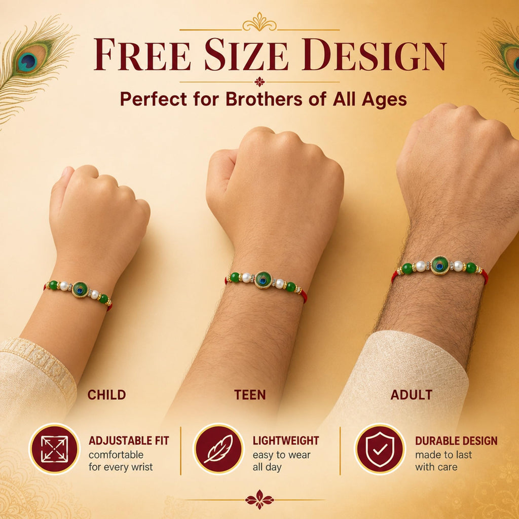 Shalin India Peacock Rakhi for Brother, Bhaiya - Rakhi Thread Bracelet