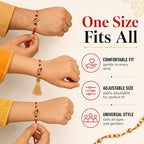 Shalin India Red Rakhi Set for Bhaiya Bhabhi - Lumba Bracelet, Raksha