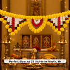 ShalinIndia Artificial Marigold Toran Door Hanging - Diwali Festival Home