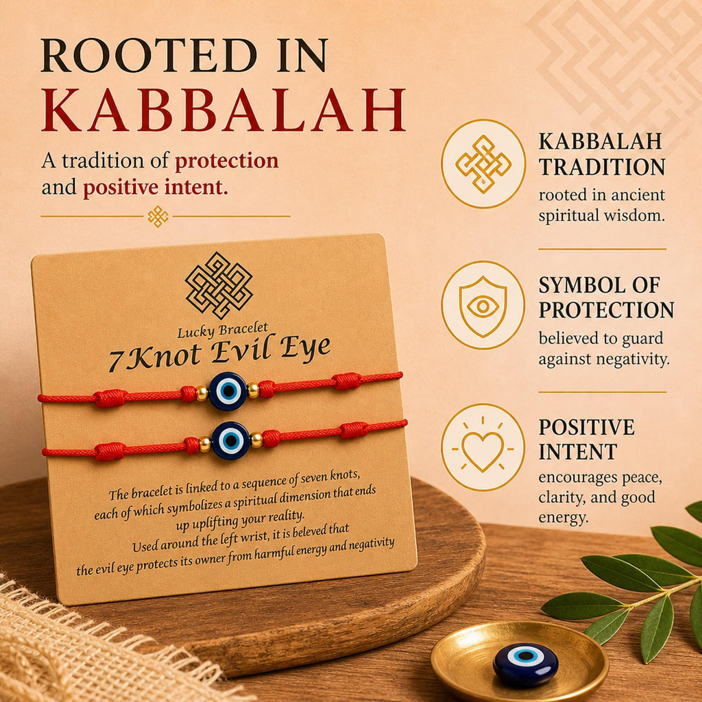 7-Knot Blue Evil Eye Bracelet Set of 2 Rakhi for Brother - Protection