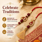 Shalin India Red Rakhi Set for Bhaiya Bhabhi - Lumba Bracelet, Raksha