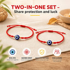 7-Knot Blue Evil Eye Bracelet Set of 2 Rakhi for Brother - Protection