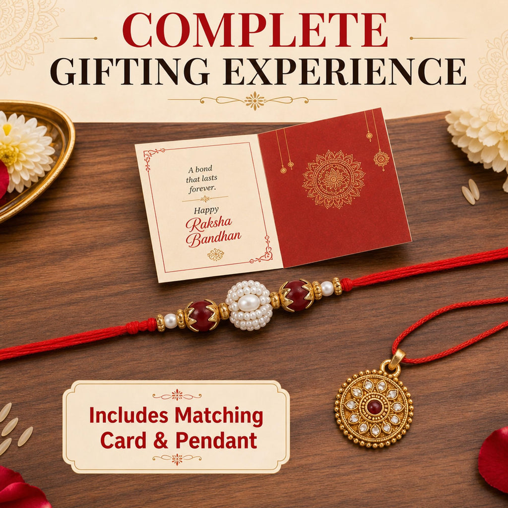 Shalin India Red Rakhi for Brother, Bhaiya - Rakhi Thread Bracelet, Raksha
