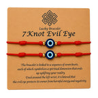 7-Knot Blue Evil Eye Bracelet Set of 2 Rakhi for Brother - Protection