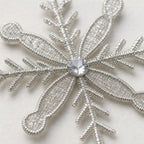 Handmade Snowflake Iron Glass Pendant Ornaments Set of 6 - Christmas Décor - Classic Snowflake (6 inch)