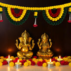 ShalinIndia Artificial Marigold Toran Door Hanging - Diwali Festival Home
