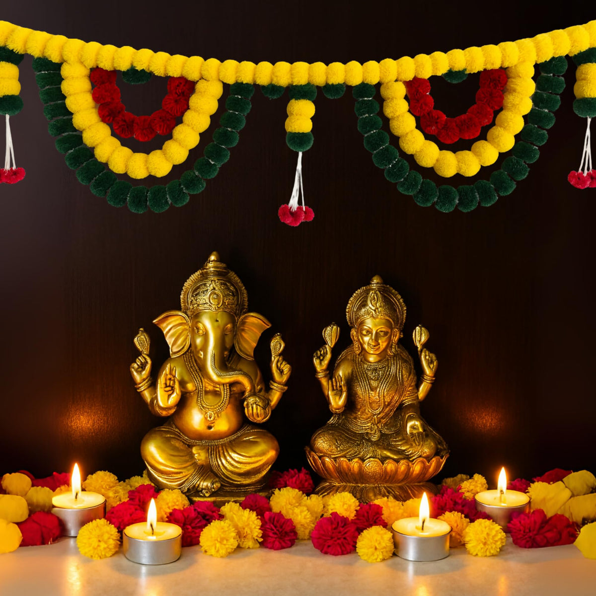 ShalinIndia Artificial Marigold Toran Door Hanging - Diwali Festival Home