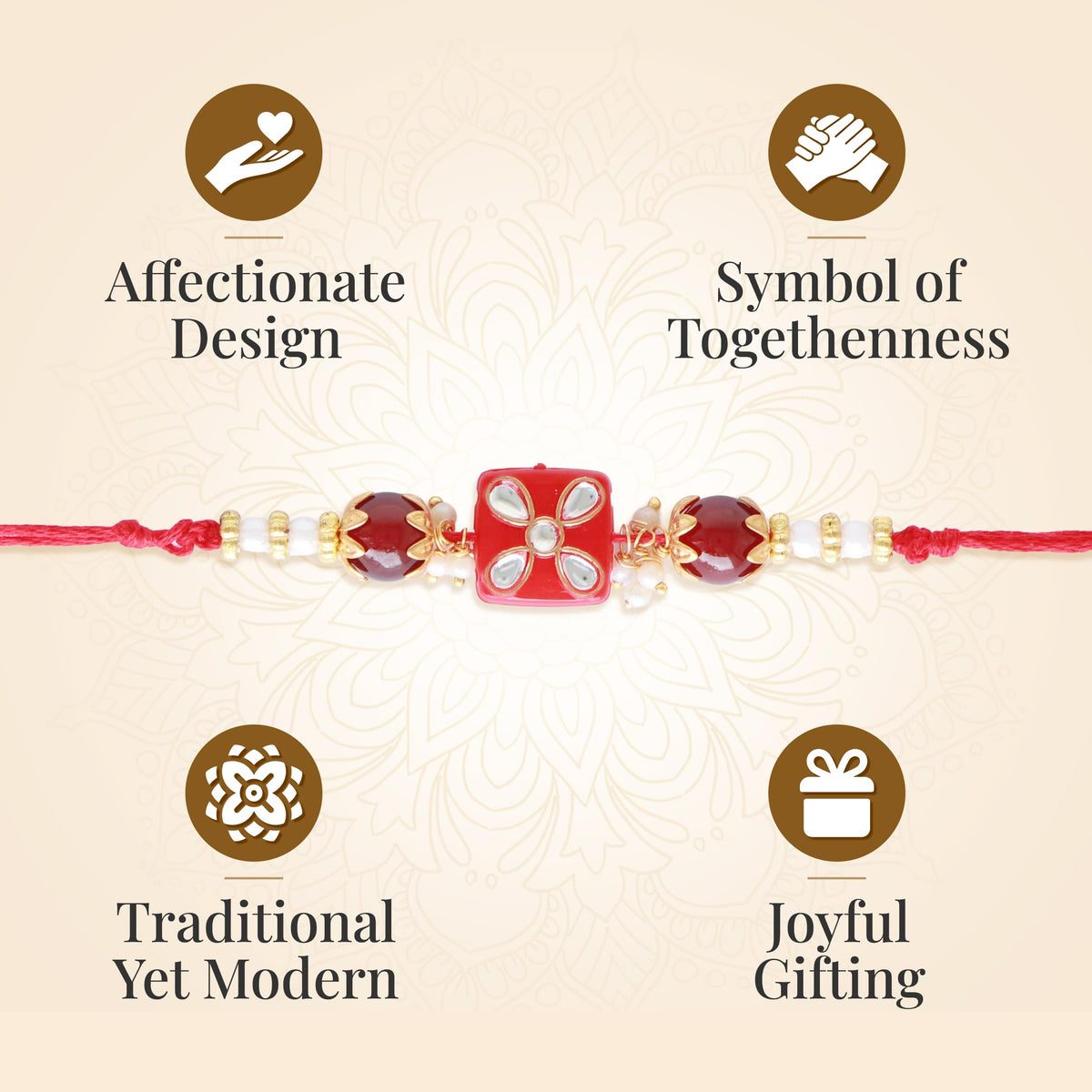 Shalin India Red Rakhi for Brother, Bhaiya - Rakhi Thread Bracelet, Raksha