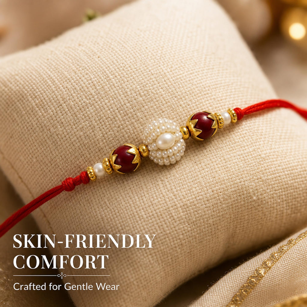 Shalin India Red Rakhi for Brother, Bhaiya - Rakhi Thread Bracelet, Raksha