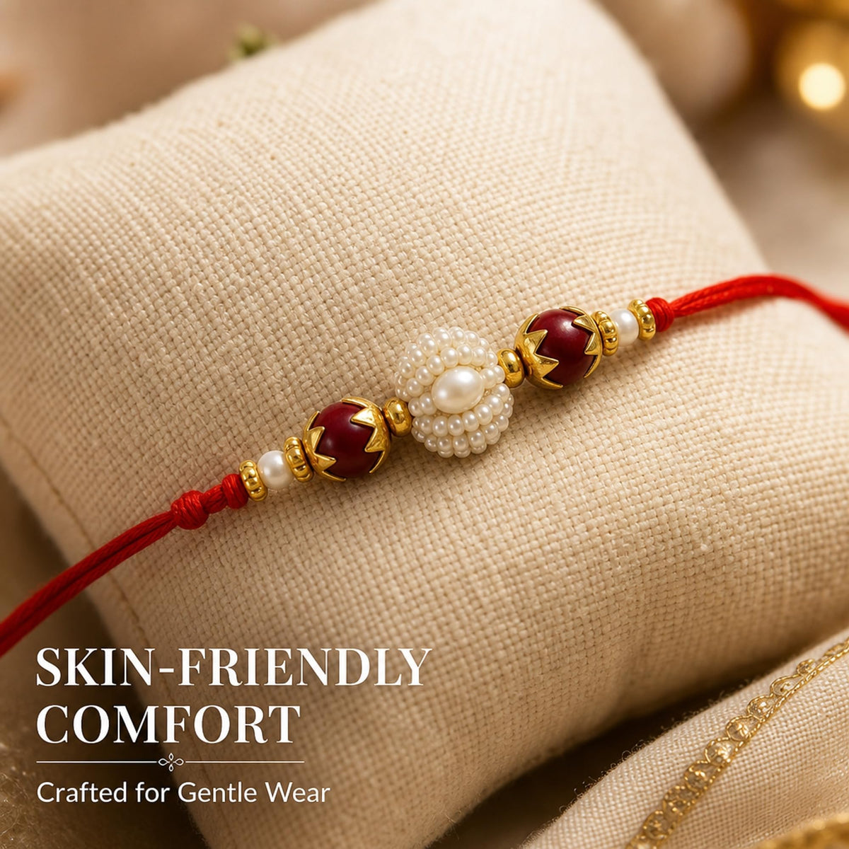 Shalin India Red Rakhi for Brother, Bhaiya - Rakhi Thread Bracelet, Raksha