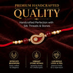 Shalin India Red Rakhi Set for Bhaiya Bhabhi - Lumba Bracelet, Raksha