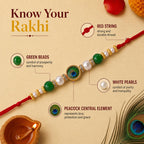Shalin India Peacock Rakhi for Brother, Bhaiya - Rakhi Thread Bracelet