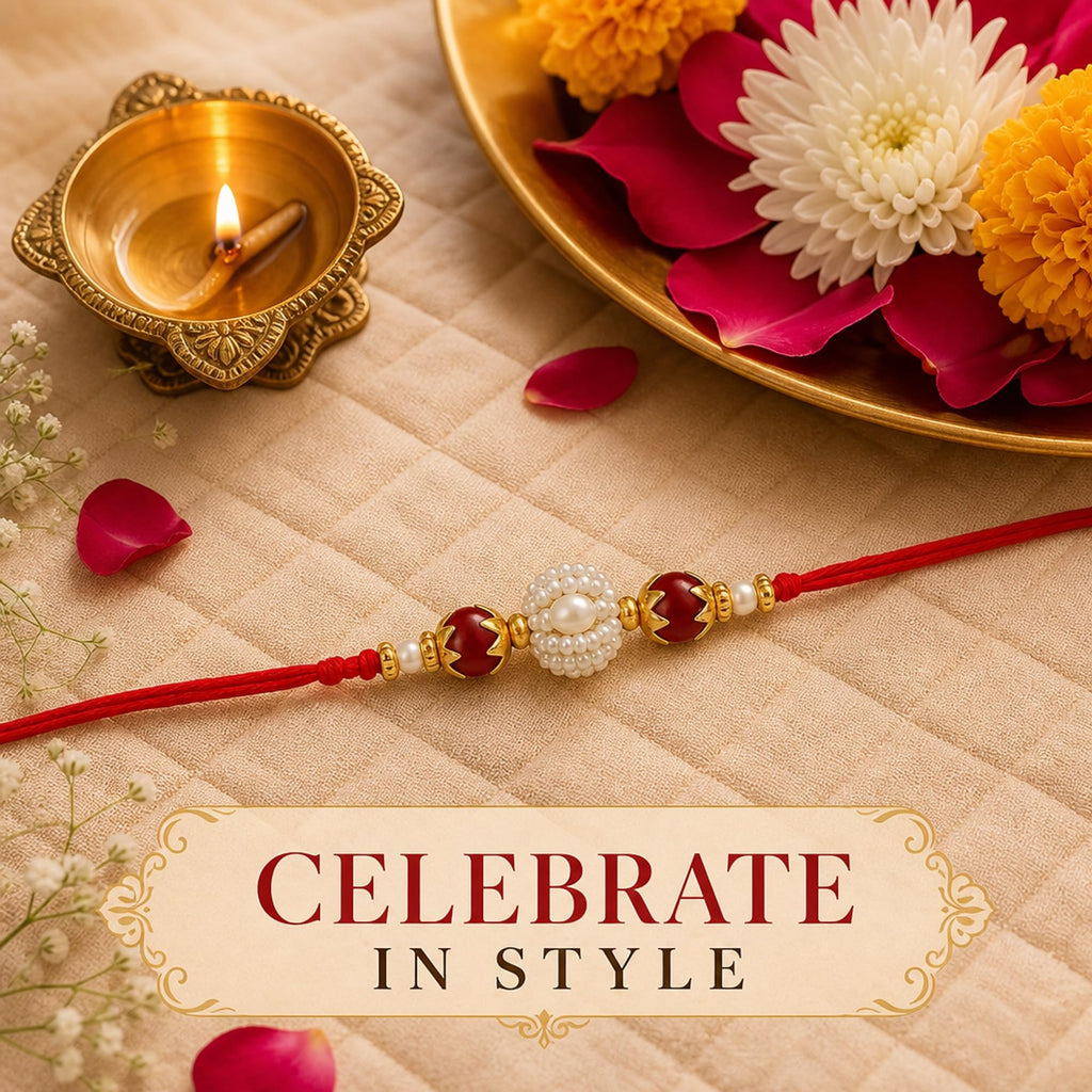 Shalin India Red Rakhi for Brother, Bhaiya - Rakhi Thread Bracelet, Raksha