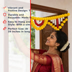 ShalinIndia Artificial Marigold Toran Door Hanging - Diwali Festival Home