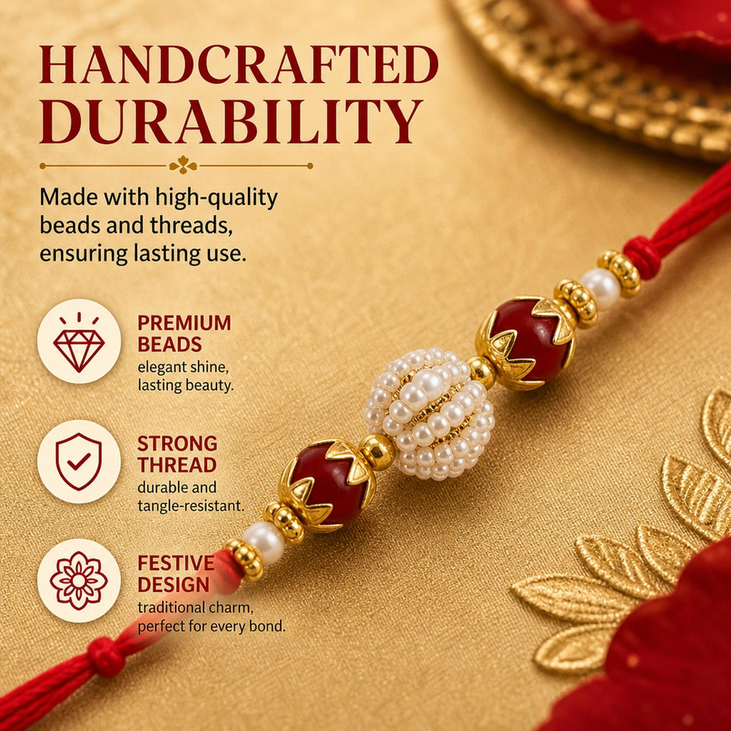 Shalin India Red Rakhi for Brother, Bhaiya - Rakhi Thread Bracelet, Raksha