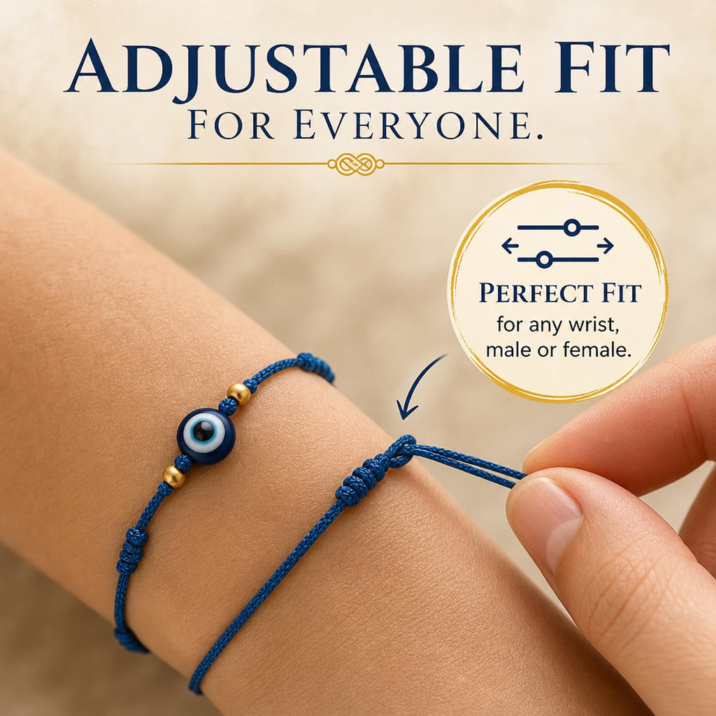 7-Knot Blue Evil Eye Bracelet Set of 7 Rakhi for Brother - Protection