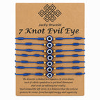 7-Knot Blue Evil Eye Bracelet Set of 7 Rakhi for Brother - Protection