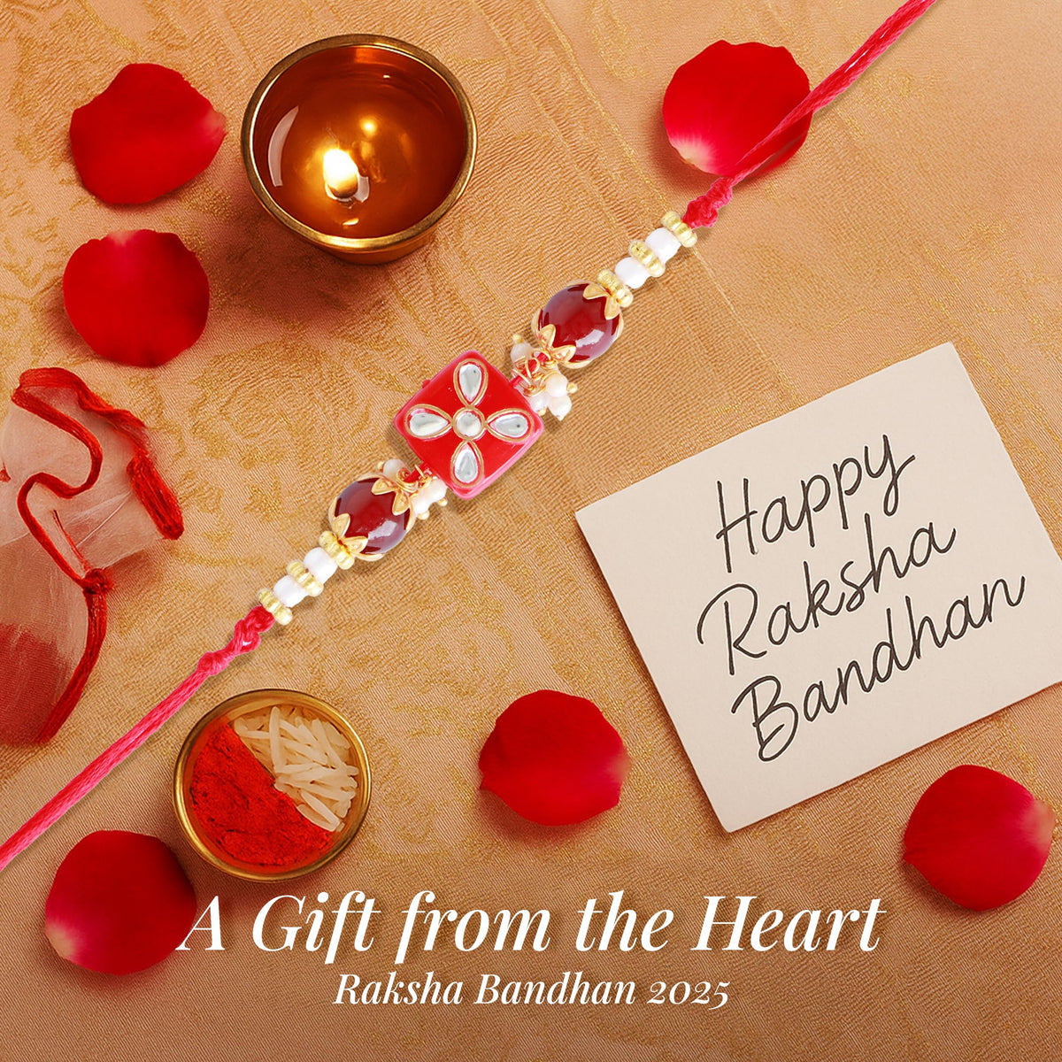 Shalin India Red Rakhi for Brother, Bhaiya - Rakhi Thread Bracelet, Raksha