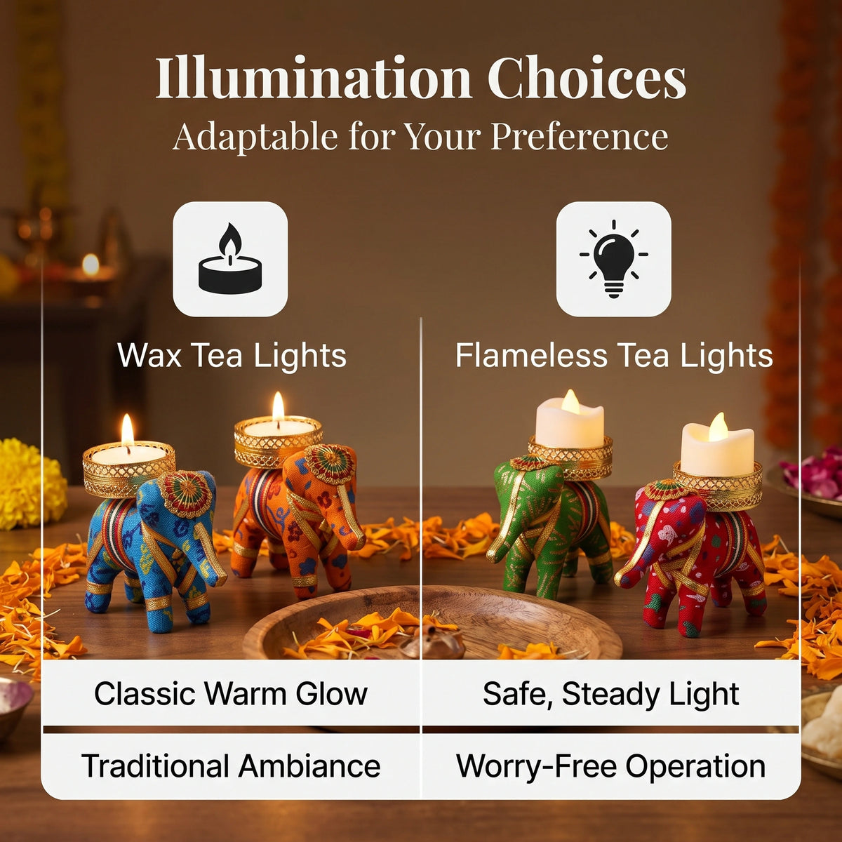 Traditional Tea Light Candle Holders - Decorative Diyas